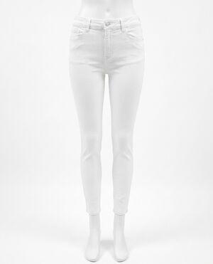 NEW KENSIE high rise raw hem skinny jean in ken off white